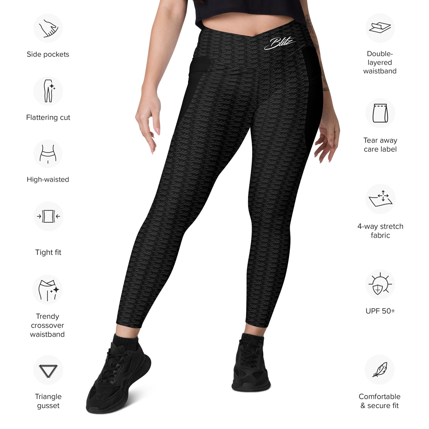 Carbon Crossover leggings with pockets