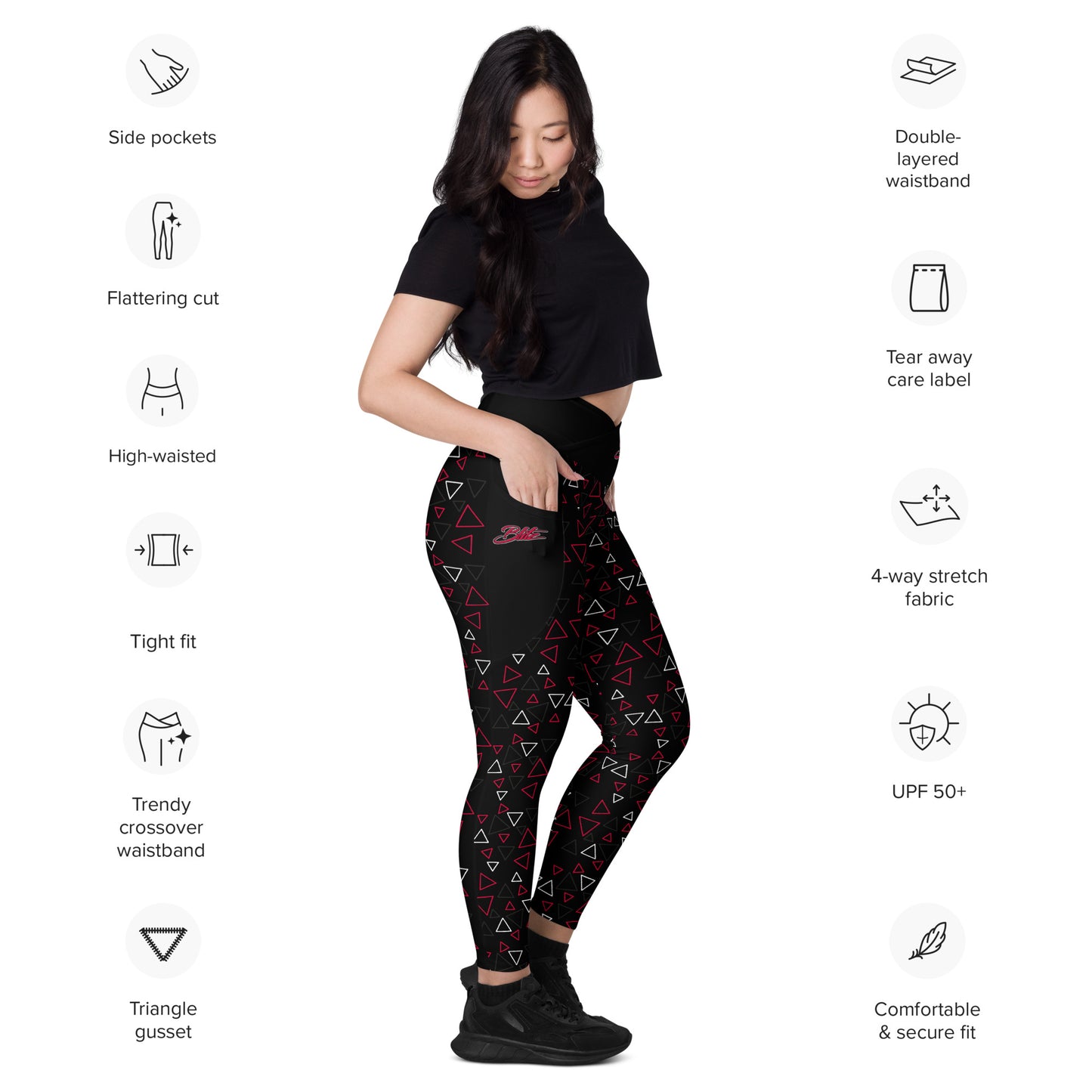 Full Pattern Crossover leggings with pockets