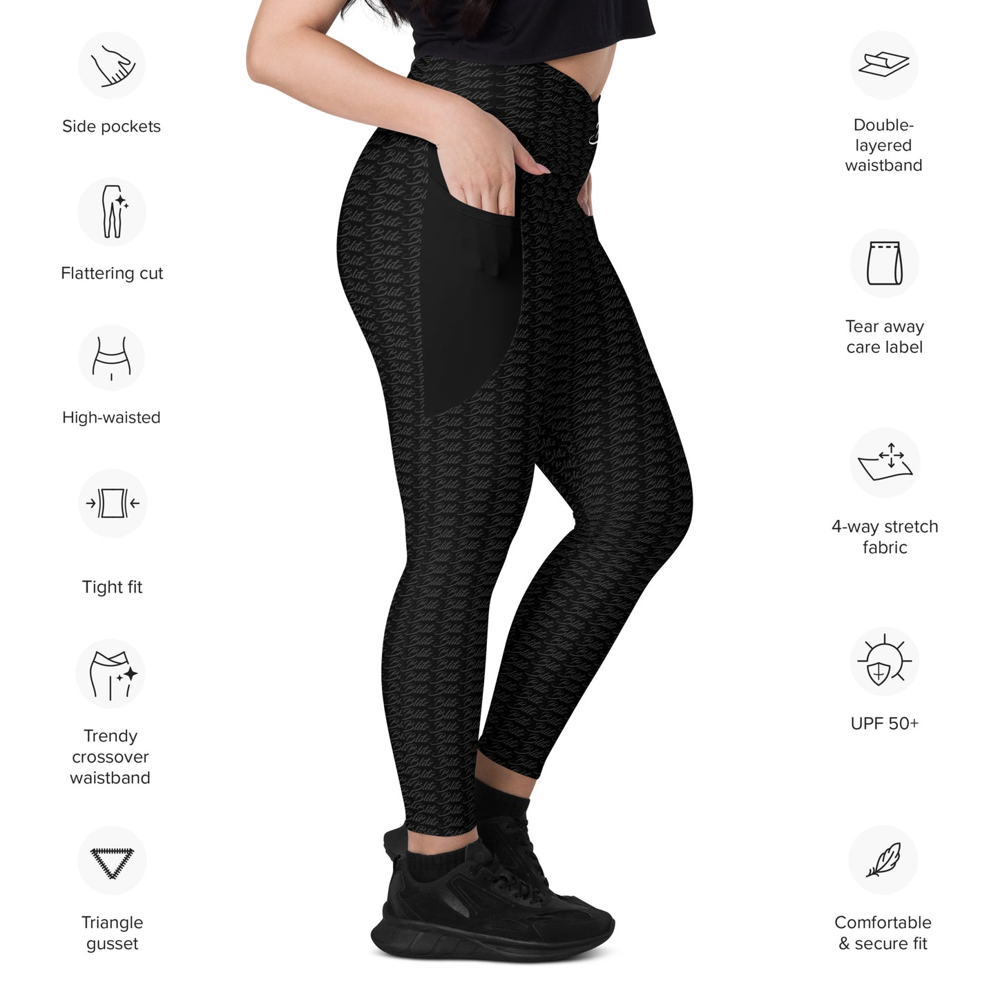 Carbon Crossover leggings with pockets