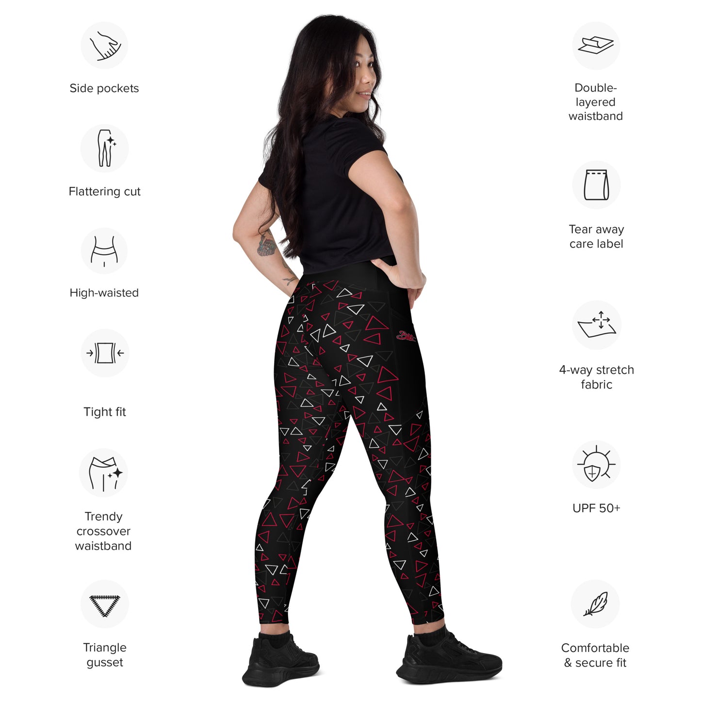 Full Pattern Crossover leggings with pockets