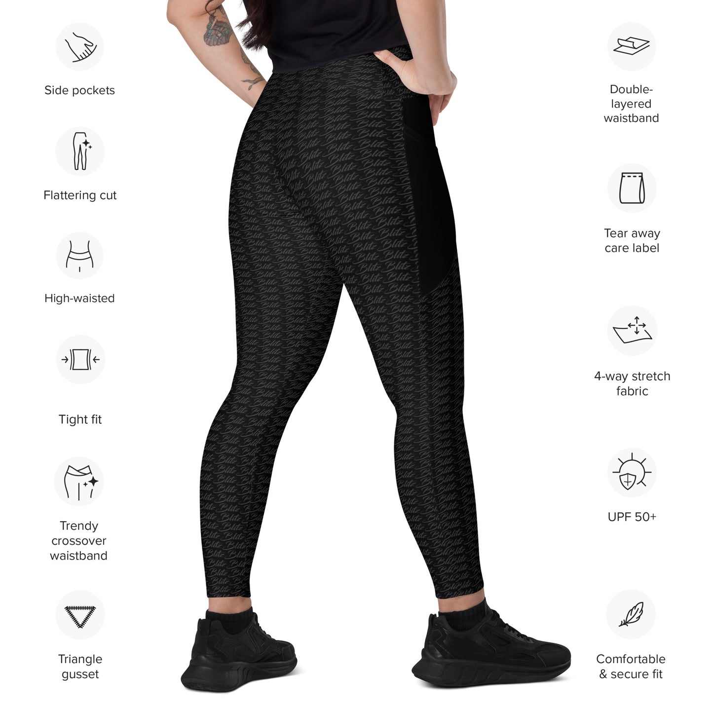 Carbon Crossover leggings with pockets