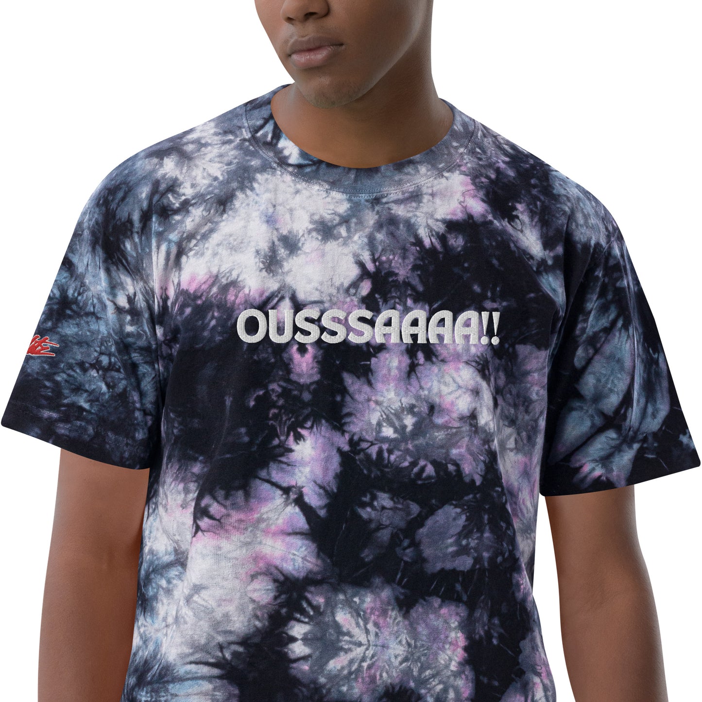 Oversized tie-dye t-shirt- Embroidered