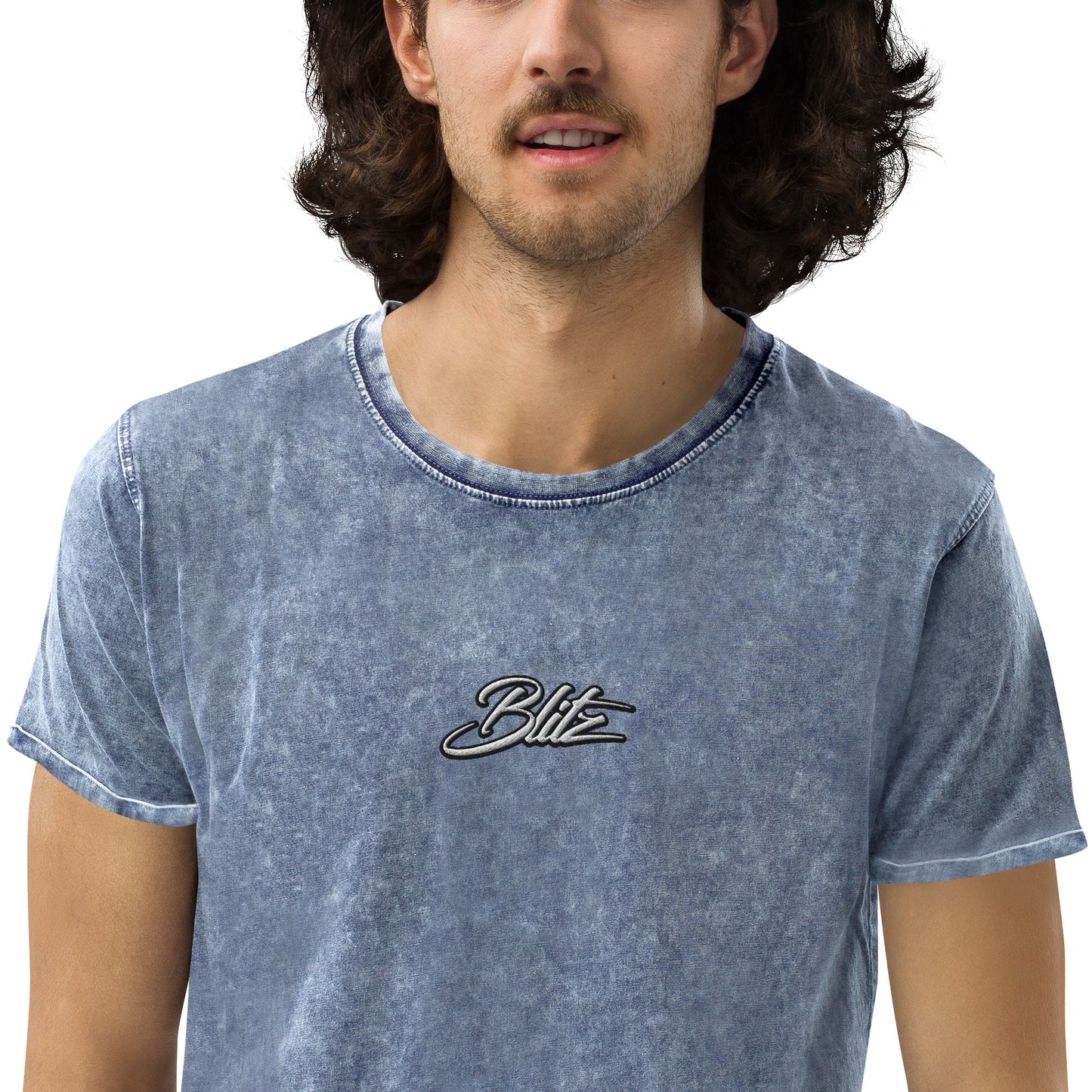 Embroidered Denim Tee